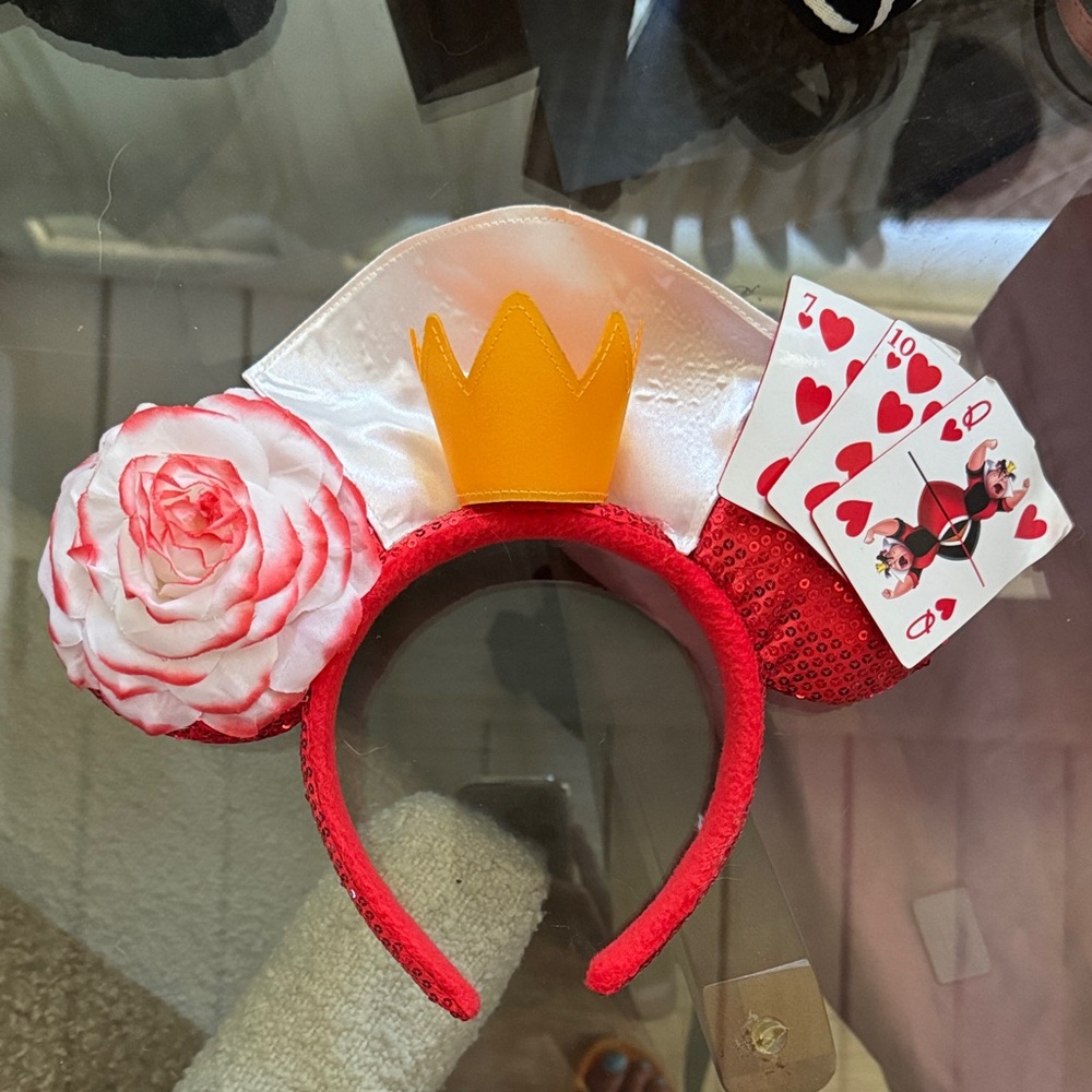 Disney Red and White Queen of Hearts Mickey Headband